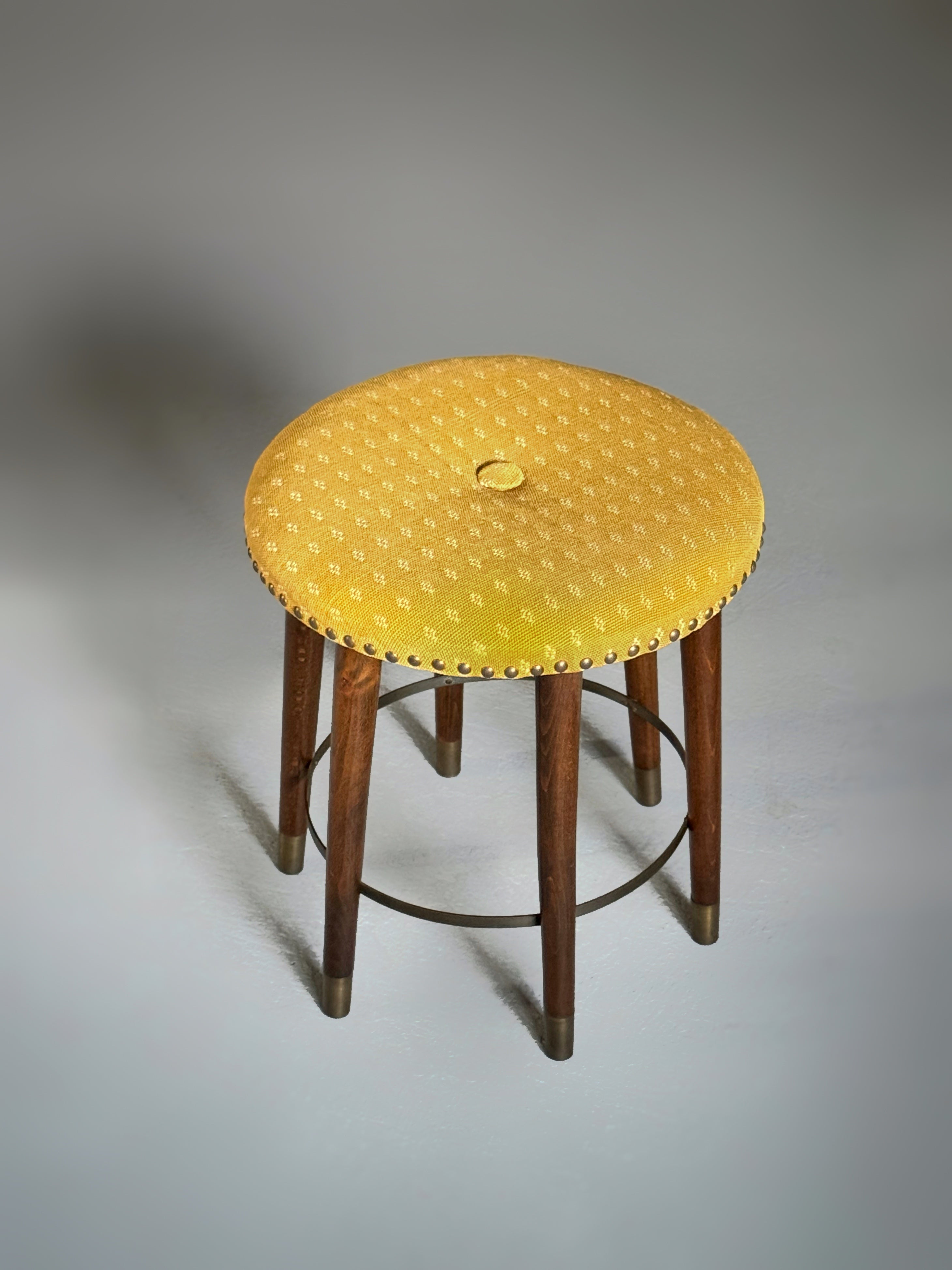 Modern Round Stool, Denmark 1960s