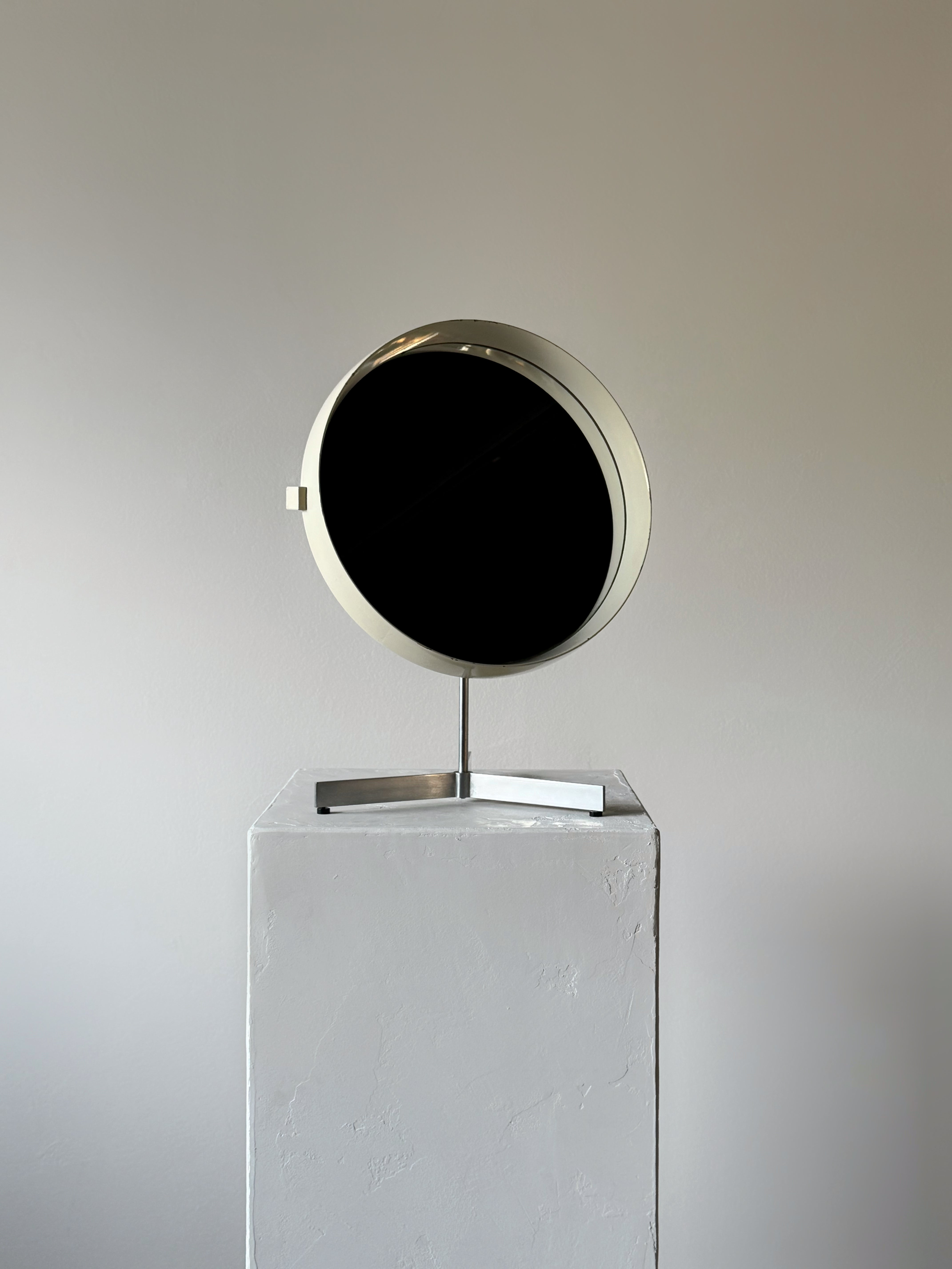 White Lacquered Scandinavian Table Mirror by U. &amp; Ö. Kristiansson for Luxus