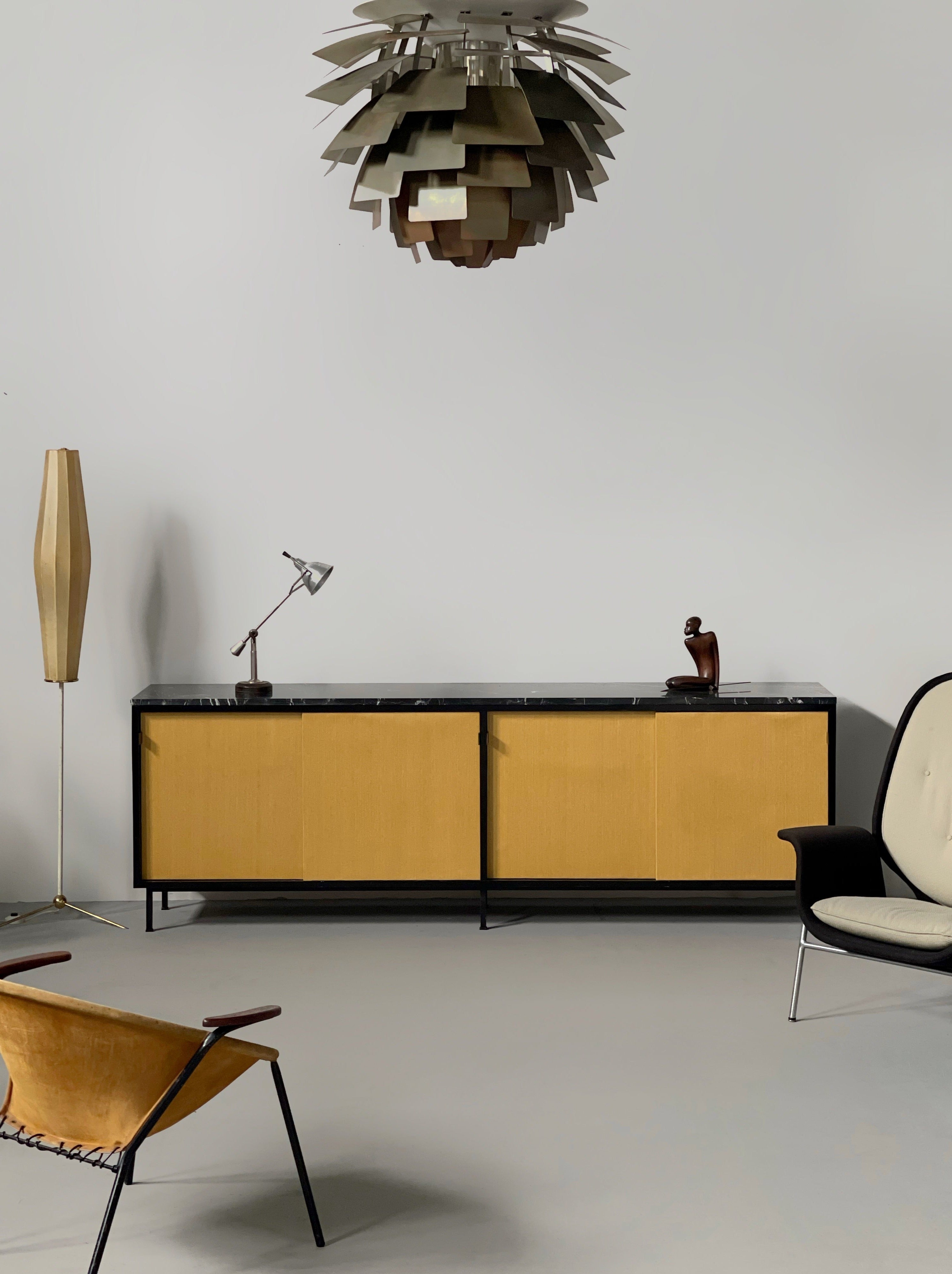 Sideboard with seagrass doors by Florence Knoll