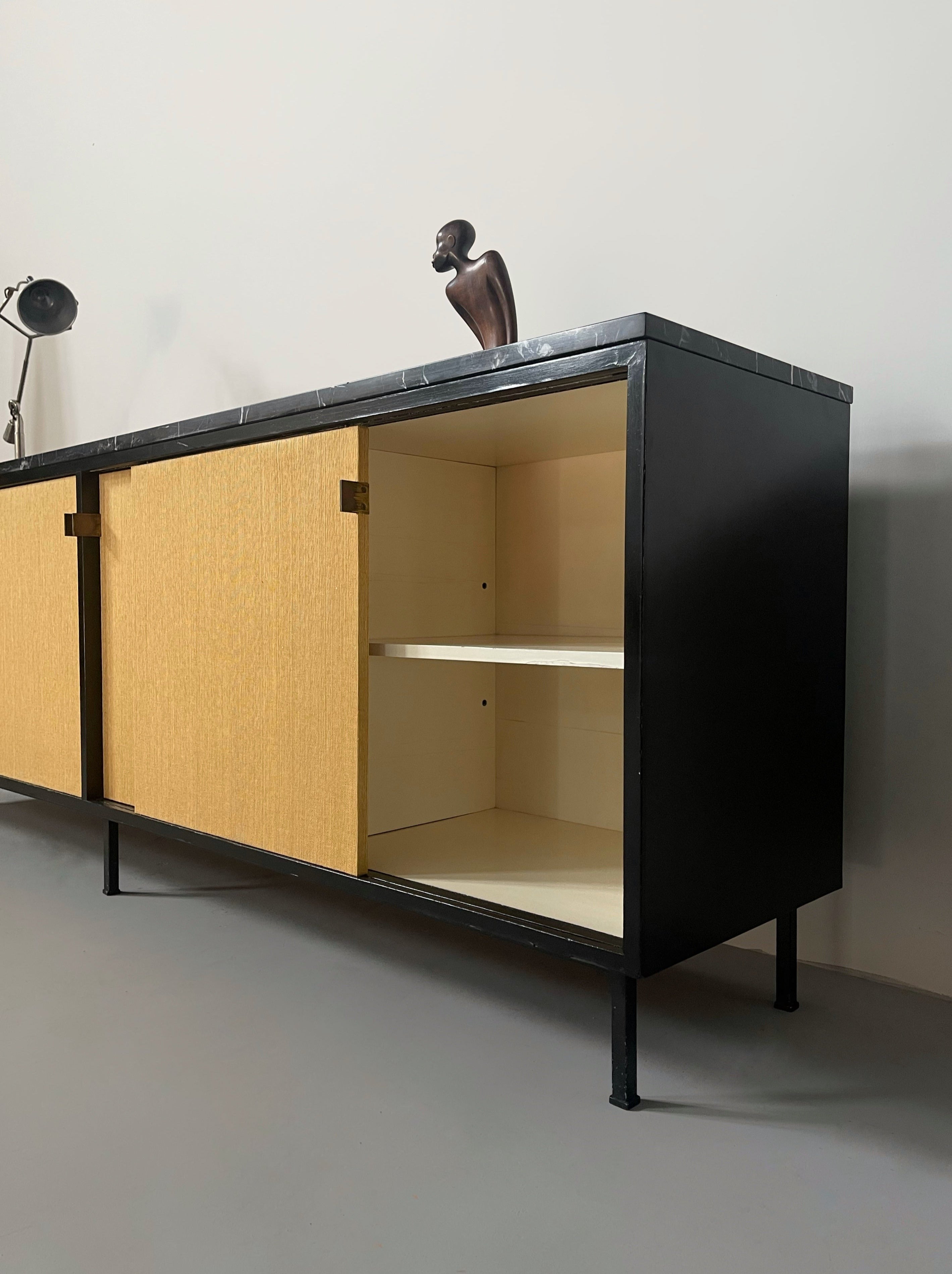 Sideboard with seagrass doors by Florence Knoll