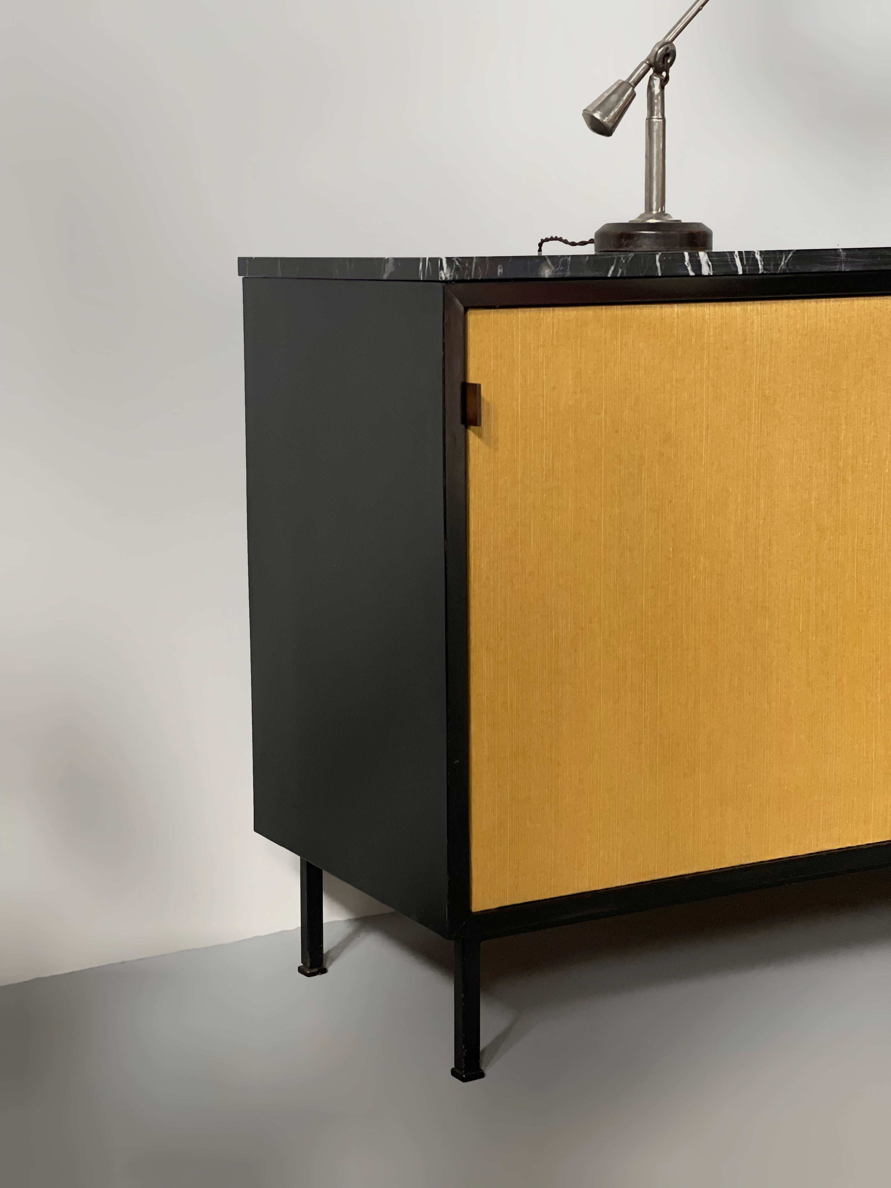 Sideboard with seagrass doors by Florence Knoll