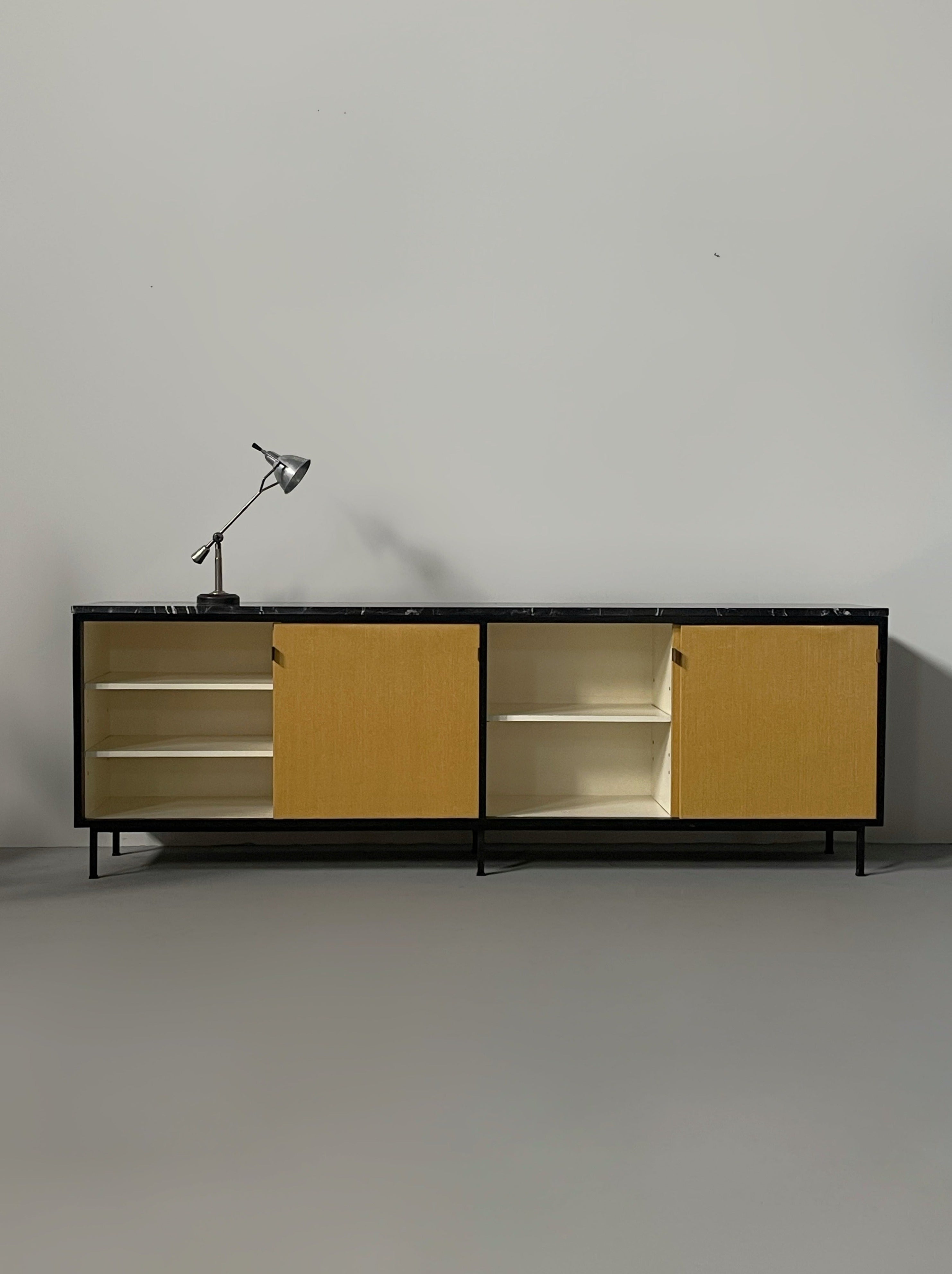 Sideboard with seagrass doors by Florence Knoll