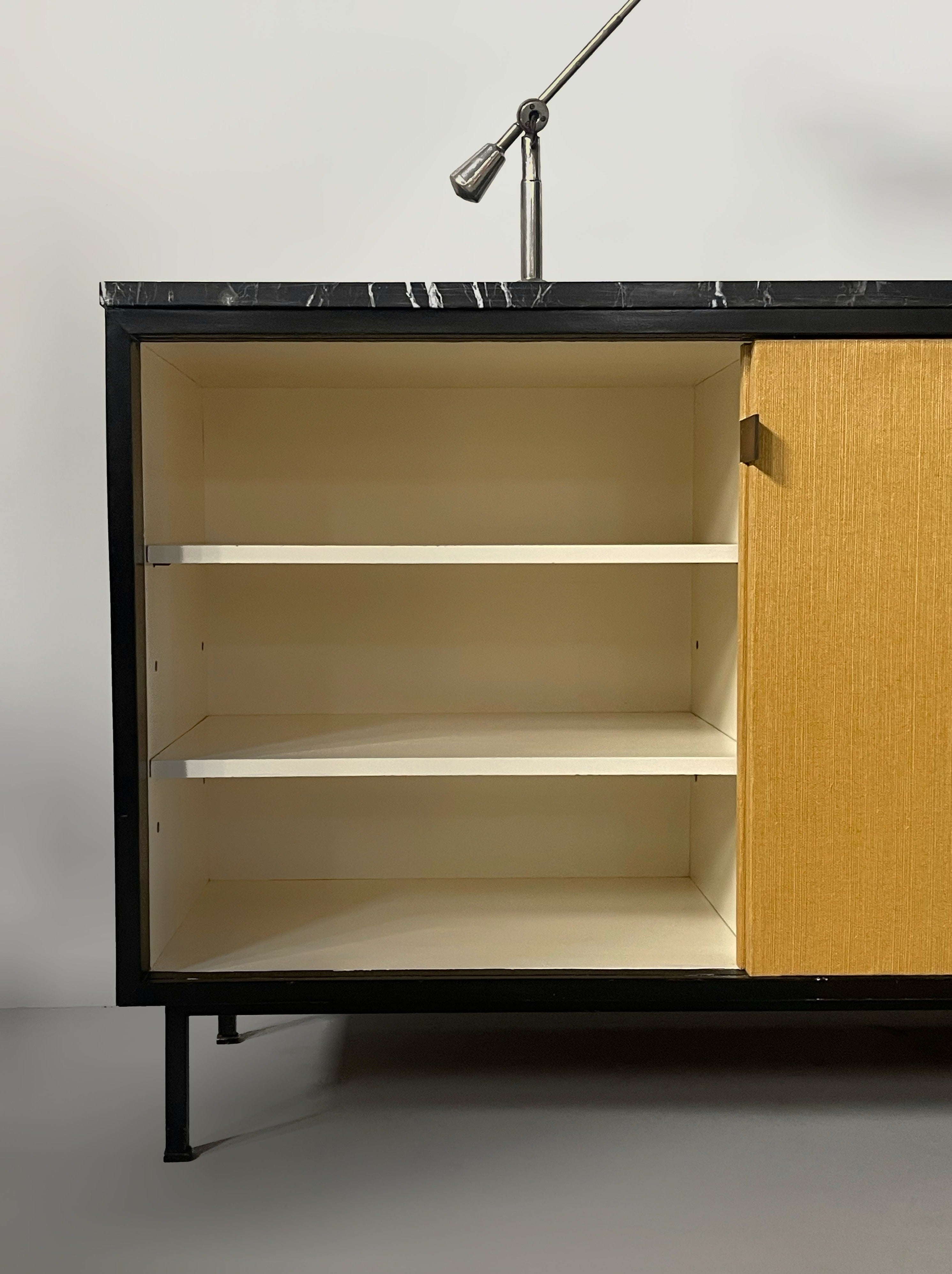 Sideboard with seagrass doors by Florence Knoll