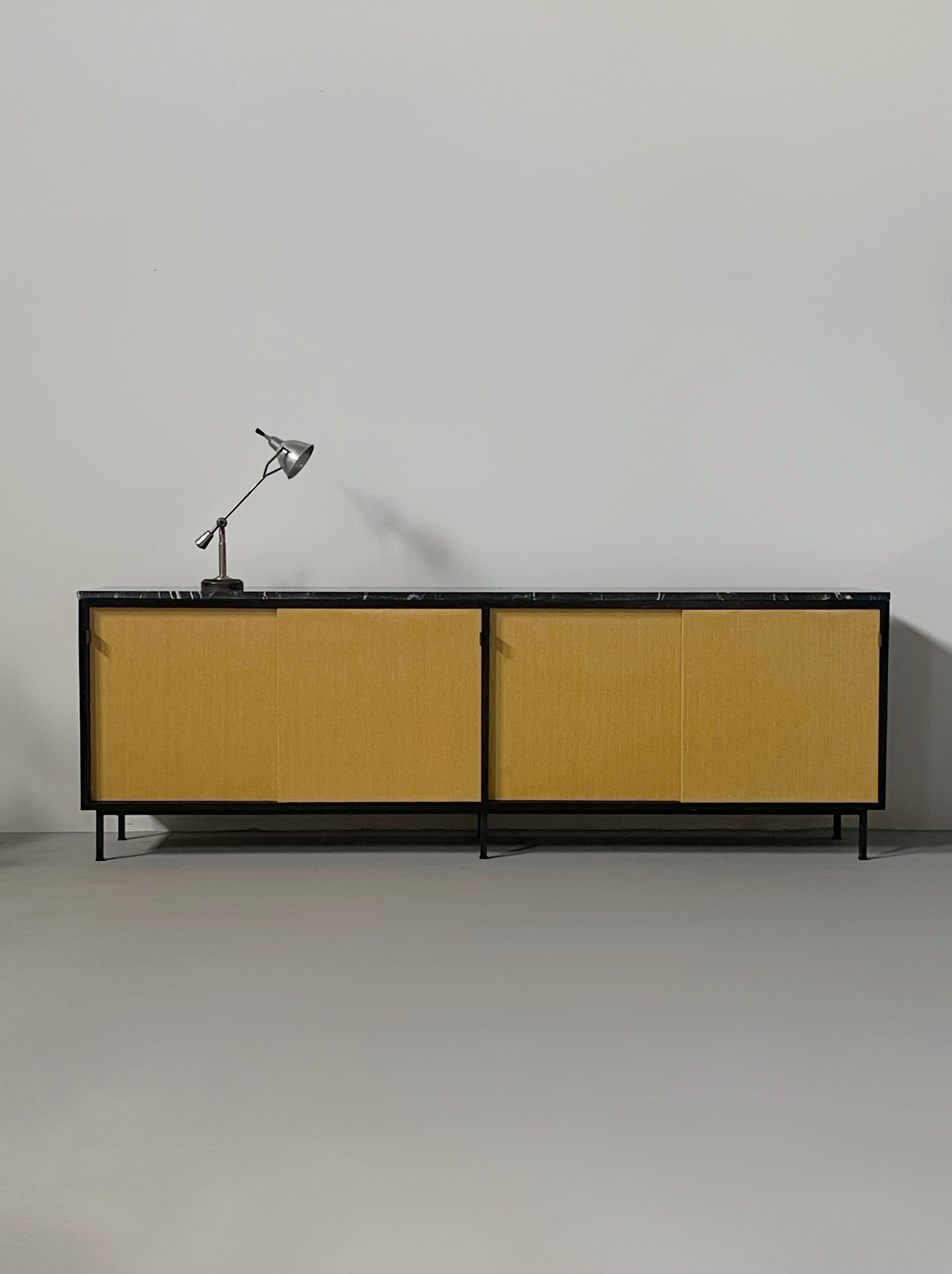 Sideboard with seagrass doors by Florence Knoll