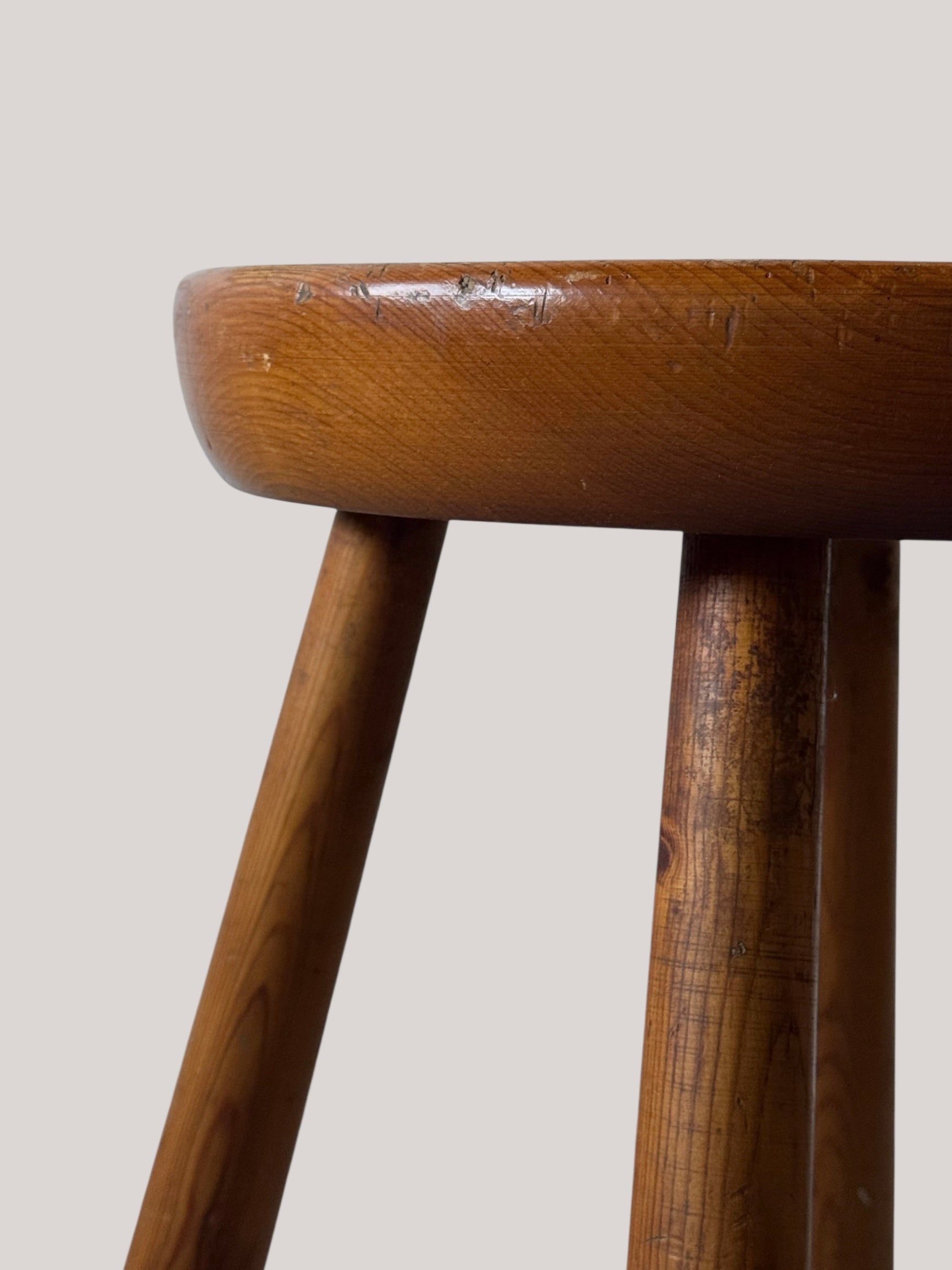 French pine stool 1950s