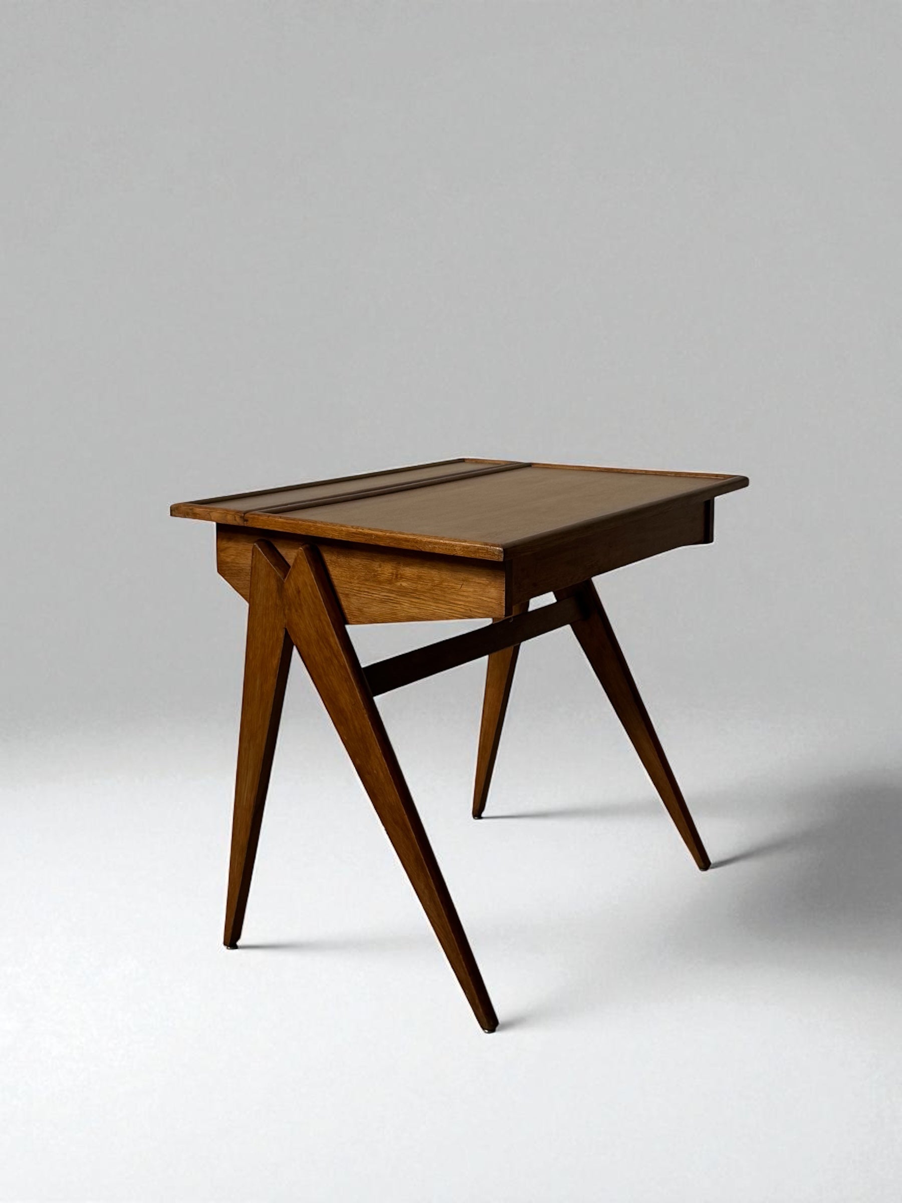 French Oak School Desk 1950s