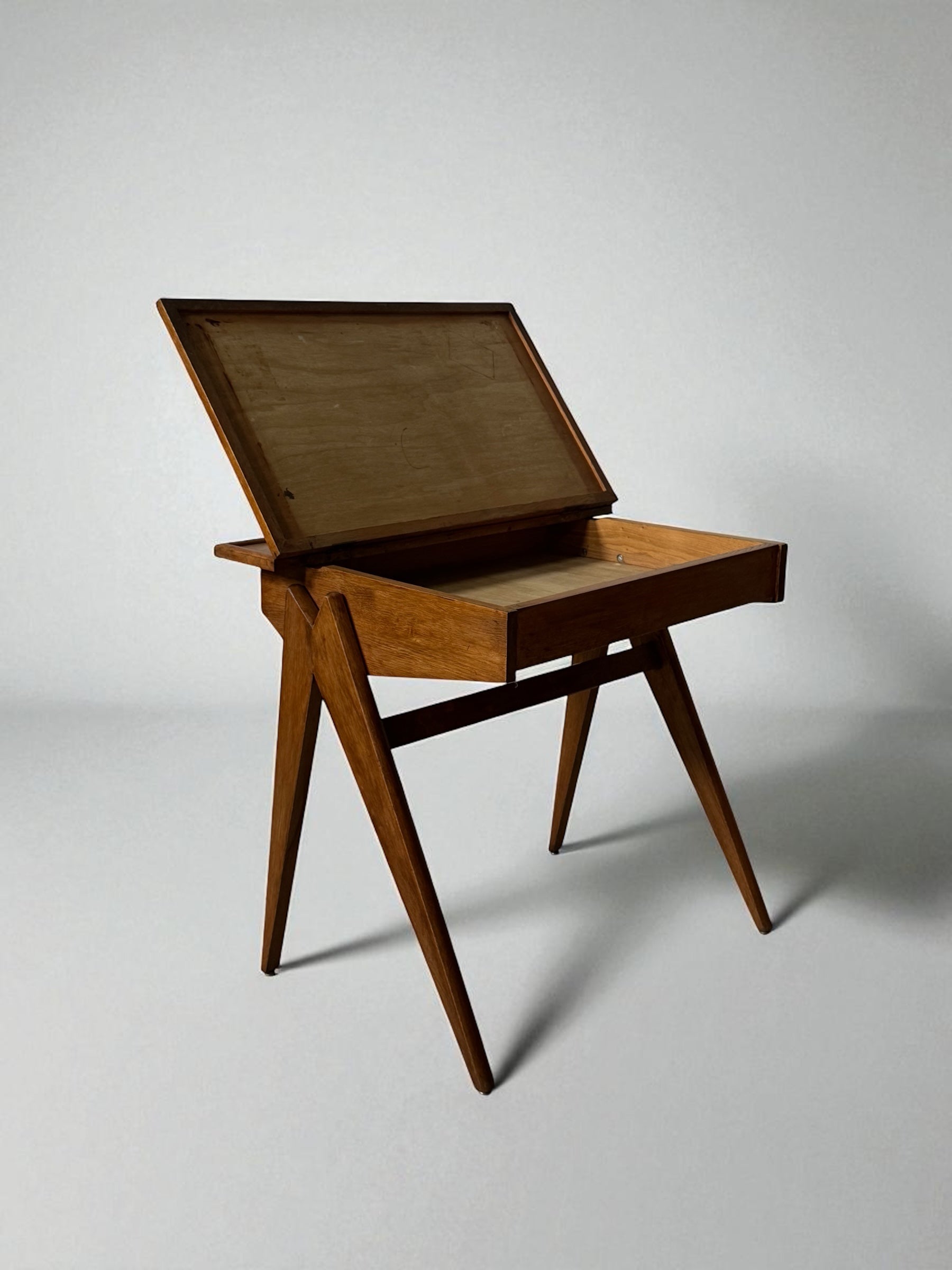 French Oak School Desk 1950s