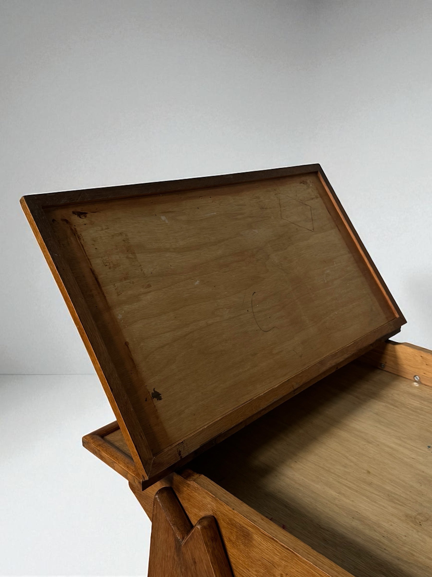 French Oak School Desk 1950s