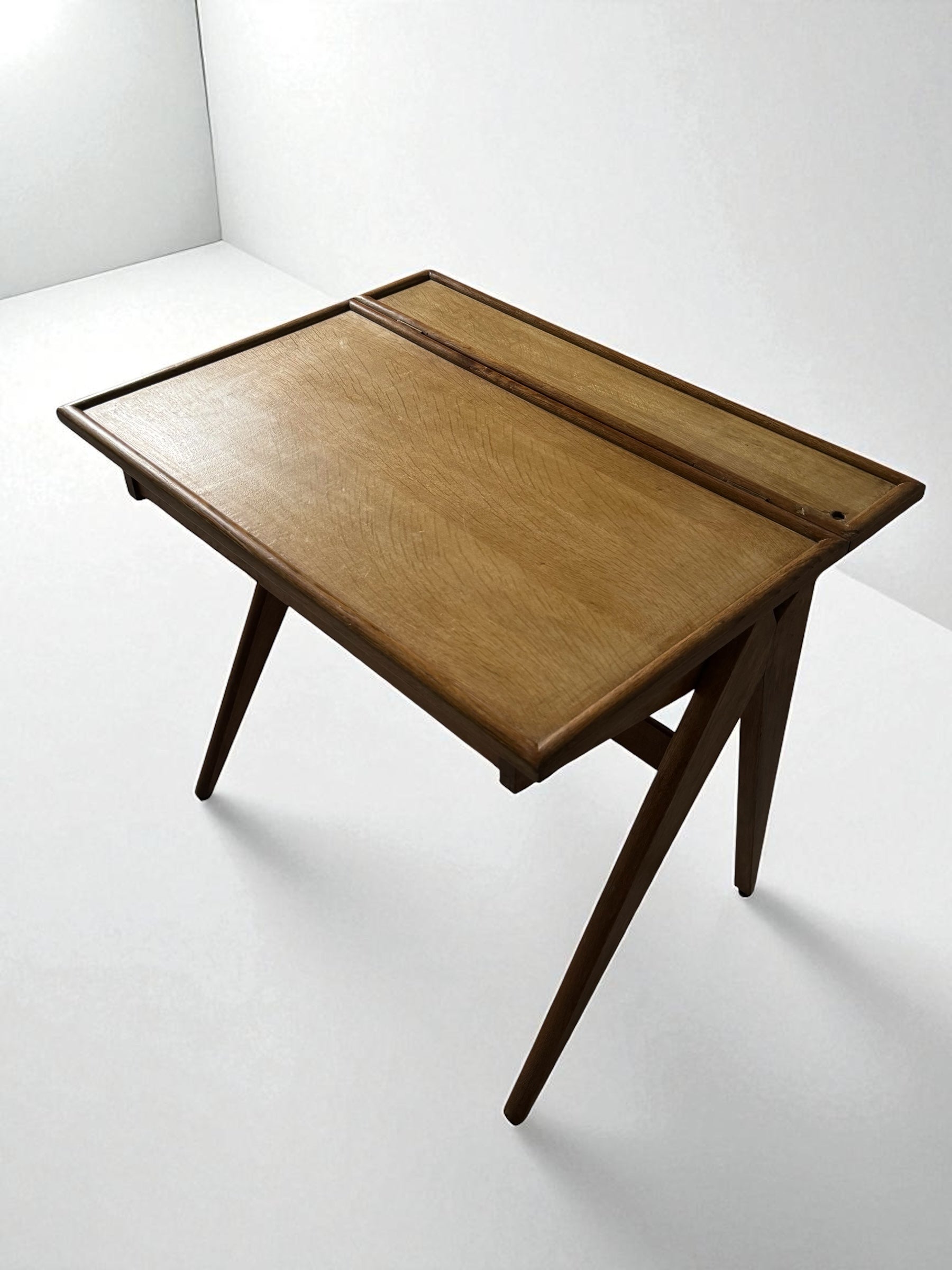 French Oak School Desk 1950s