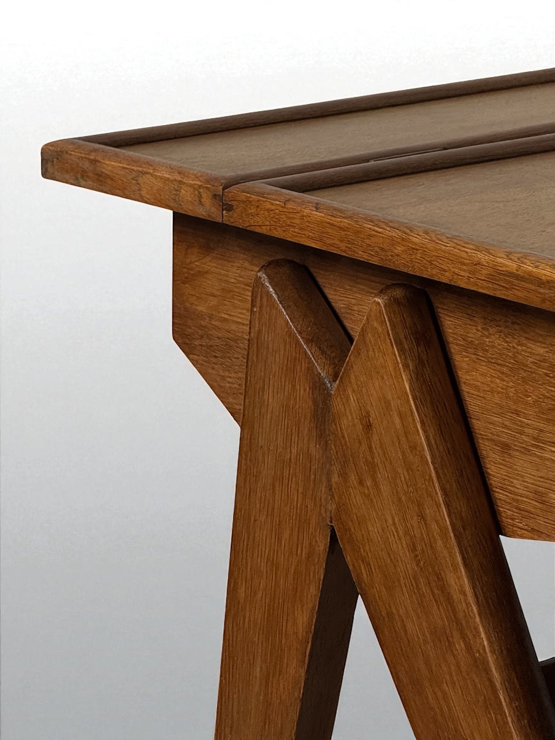 French Oak School Desk 1950s