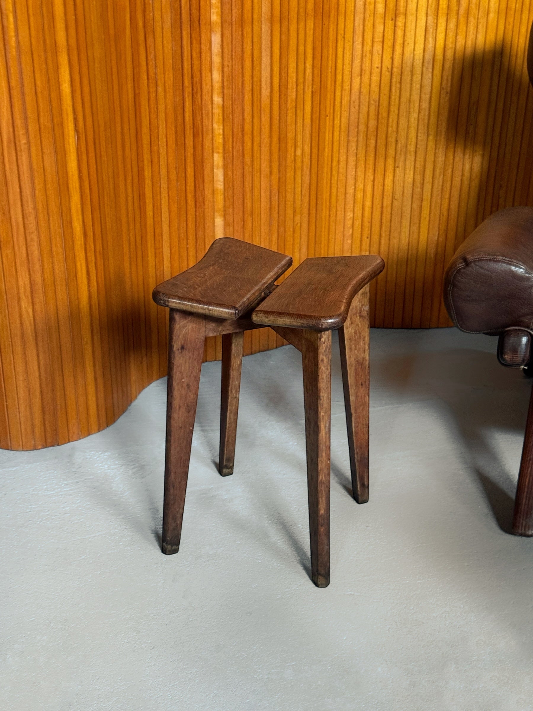Trefle Stool by Marcel Gascoin, France 1940s