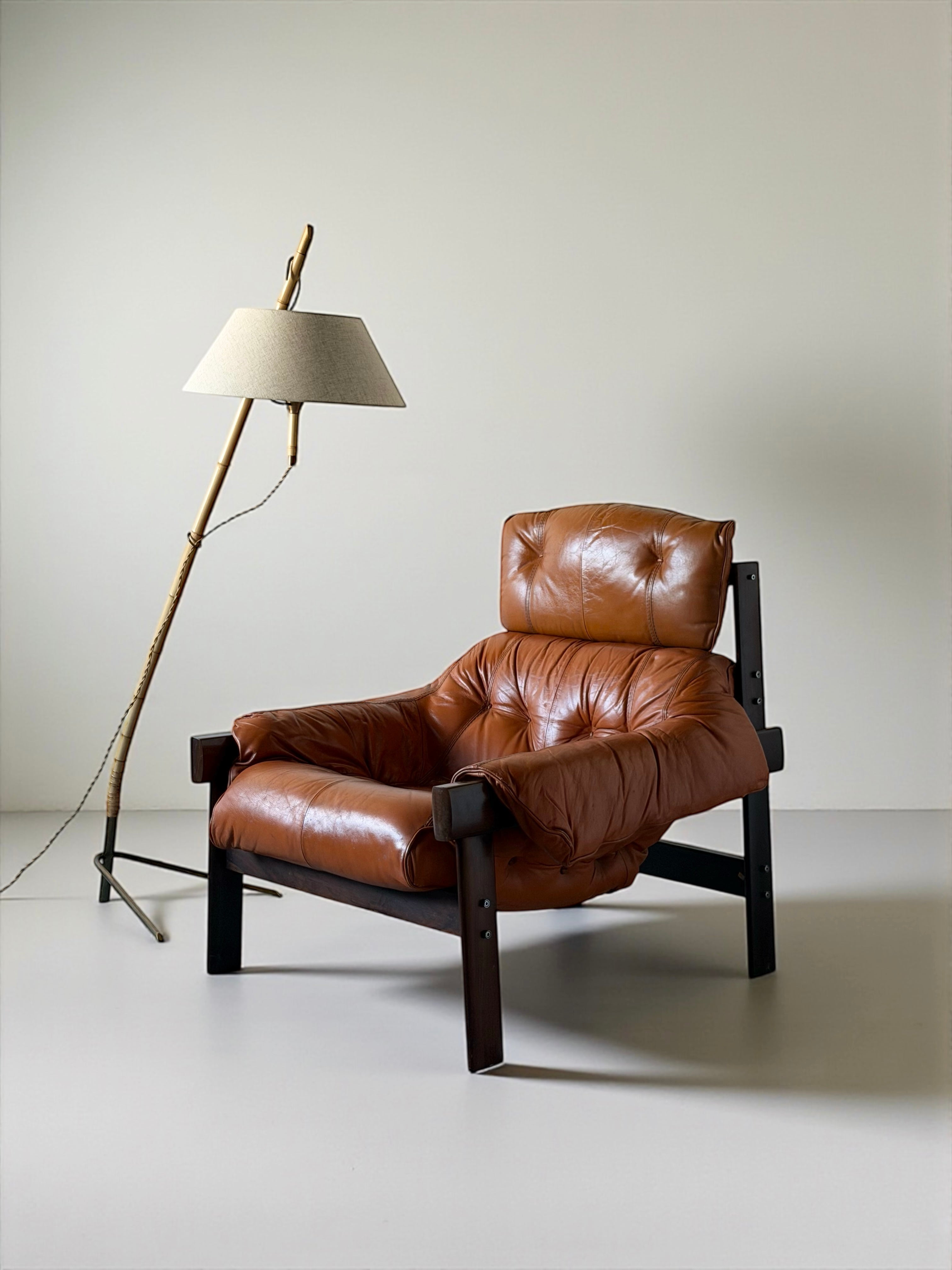 Bamboo Floor Lamp by J. T. Kalmar, Austria 1930s　