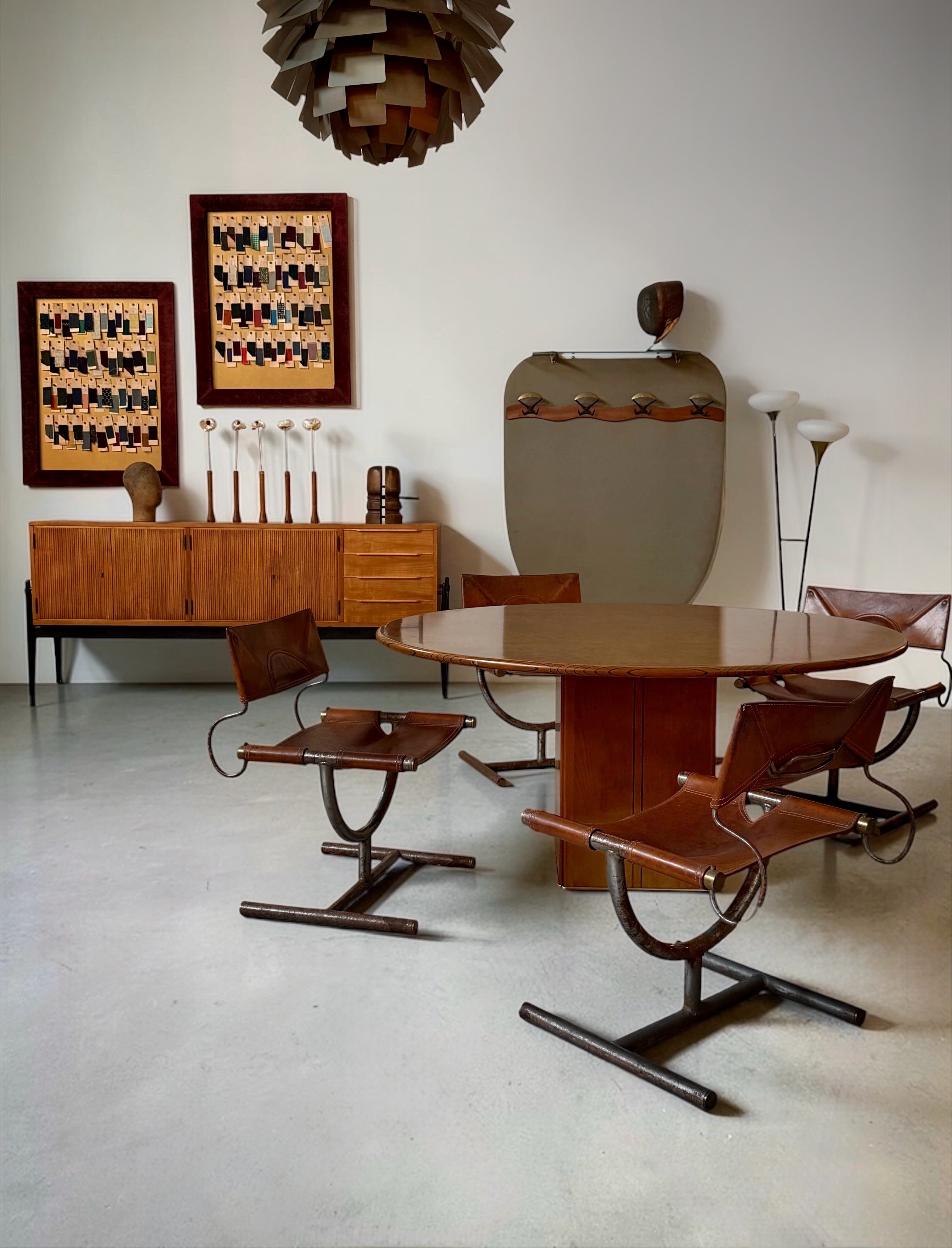 Dinging Table ‘Benetton’ chairs by Afra & Tobia Scarpa, Italy 1980s　