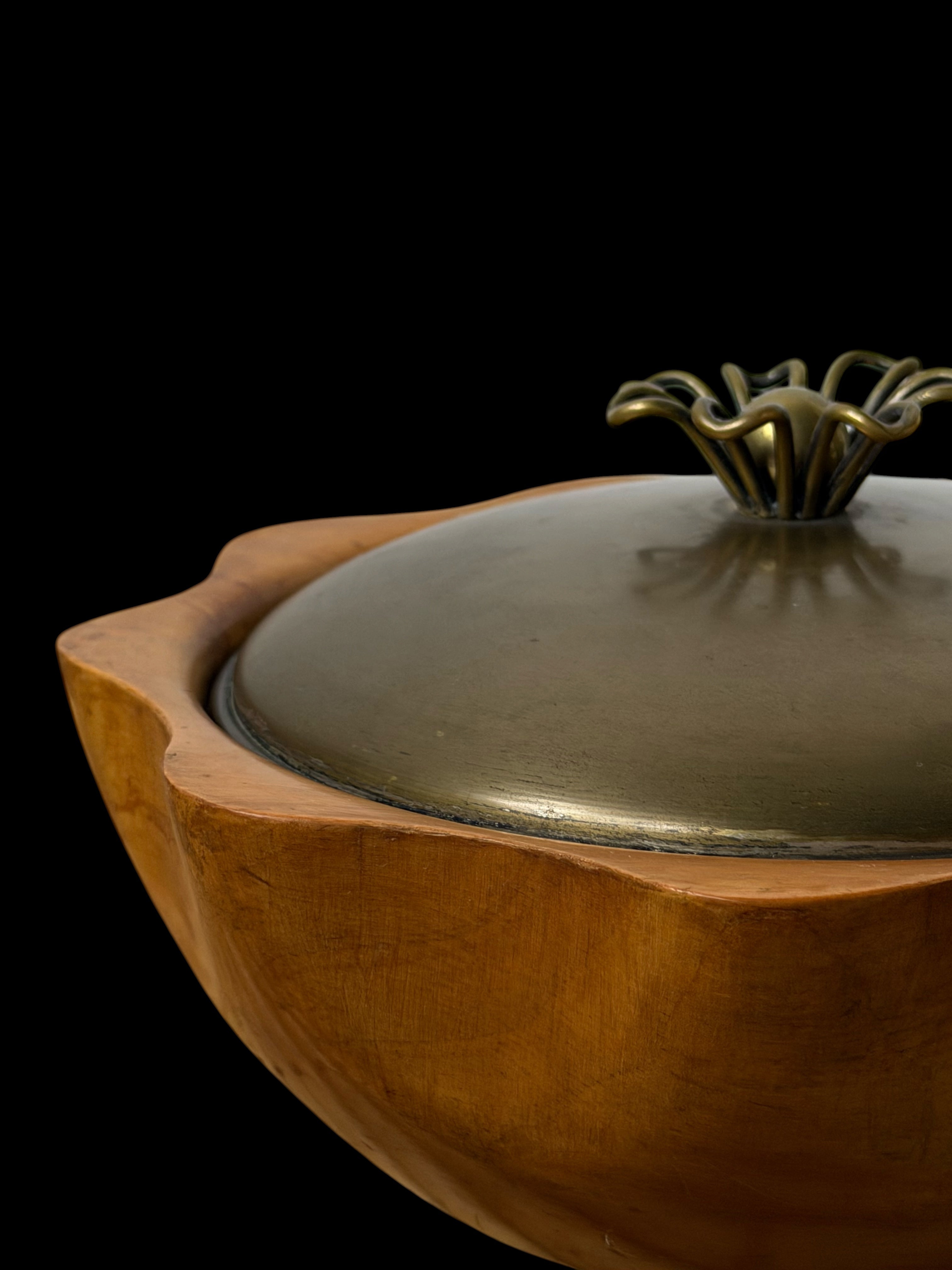 Art Deco Wooden Box by Aldo Tura for Macabo, Italy, 1950s