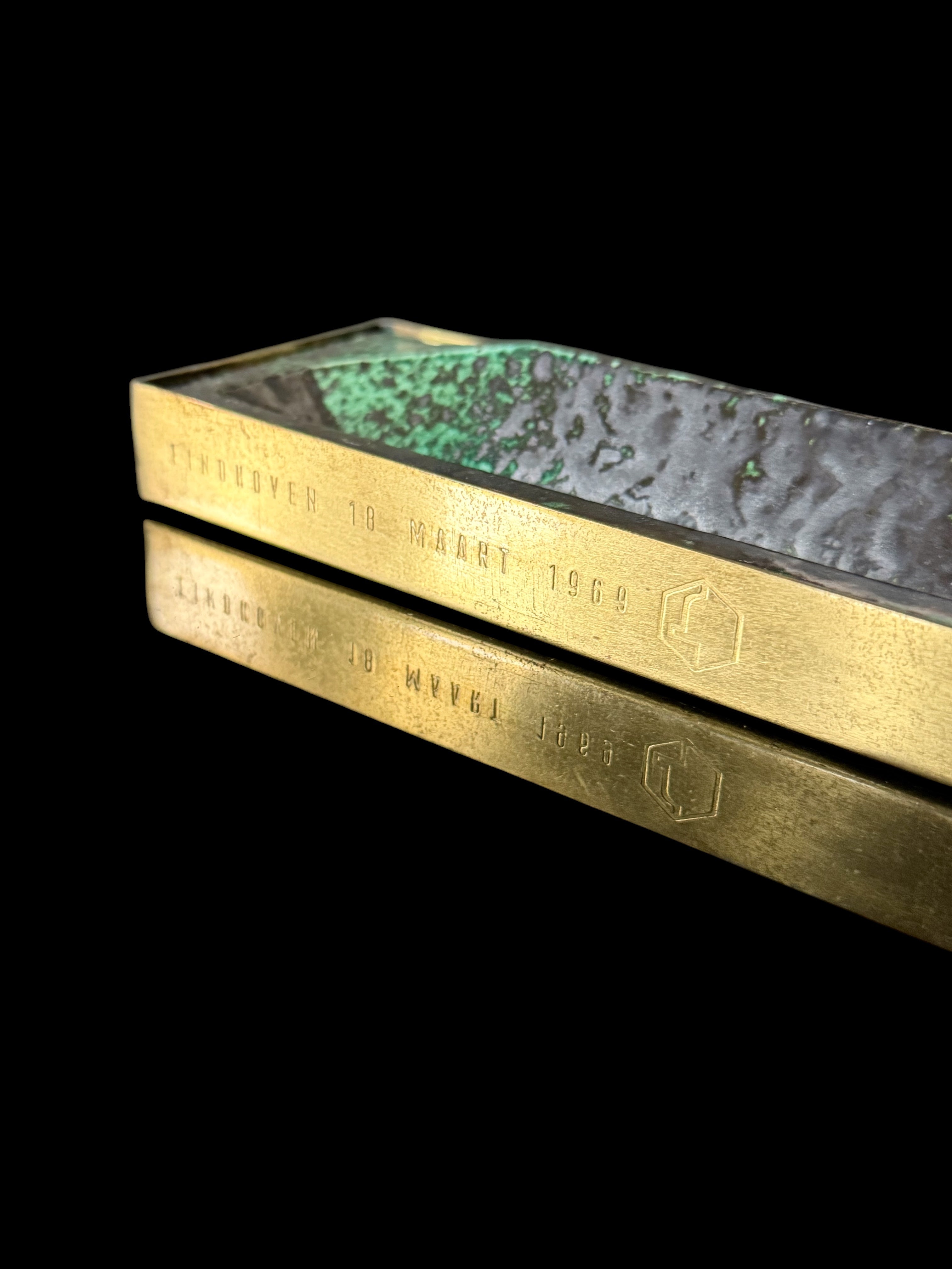 Gio Ponti for Ceramic Joo Ceramic and Brass Pen Tray, 1969　