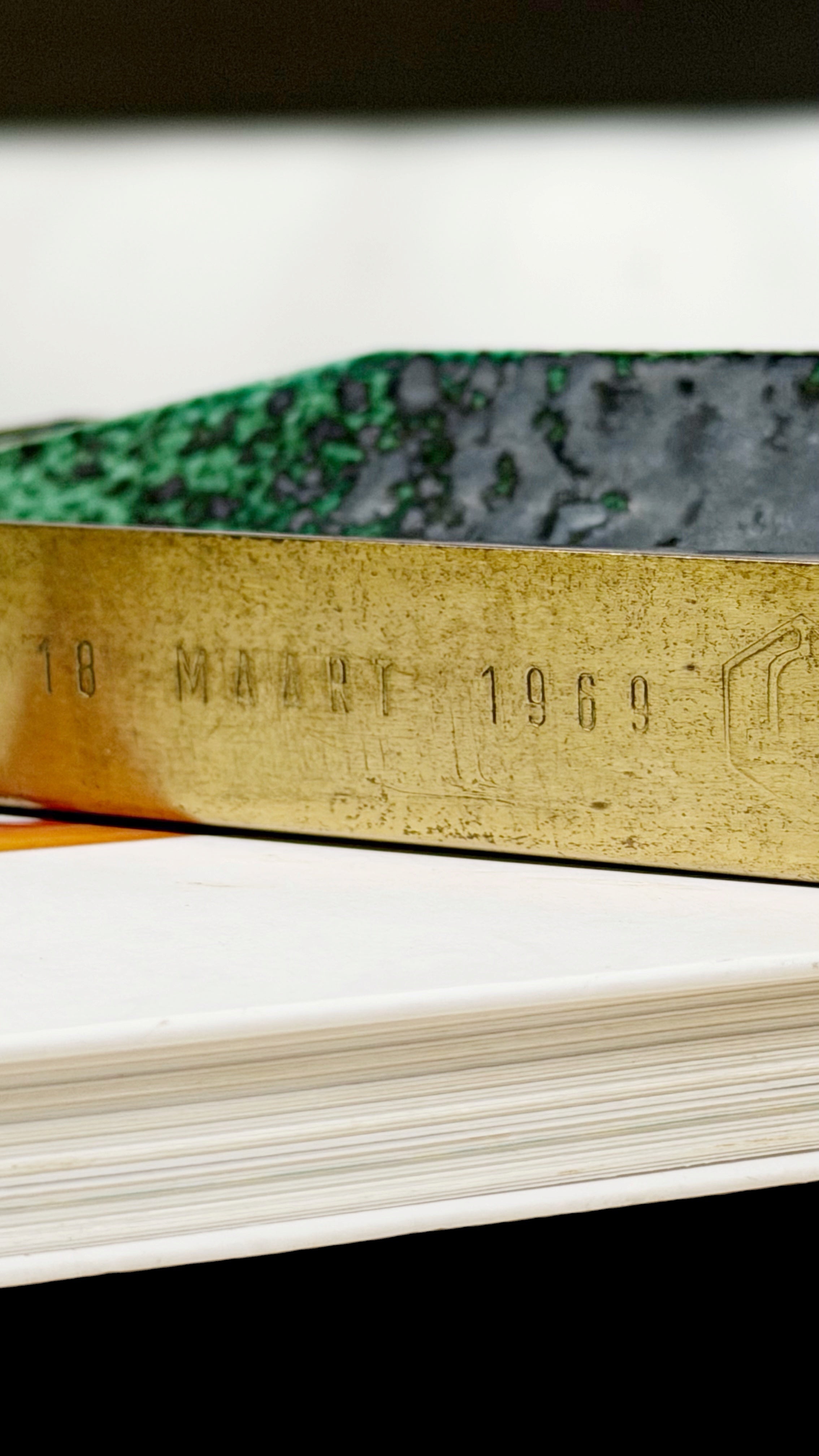 Gio Ponti for Ceramic Joo Ceramic and Brass Pen Tray, 1969　