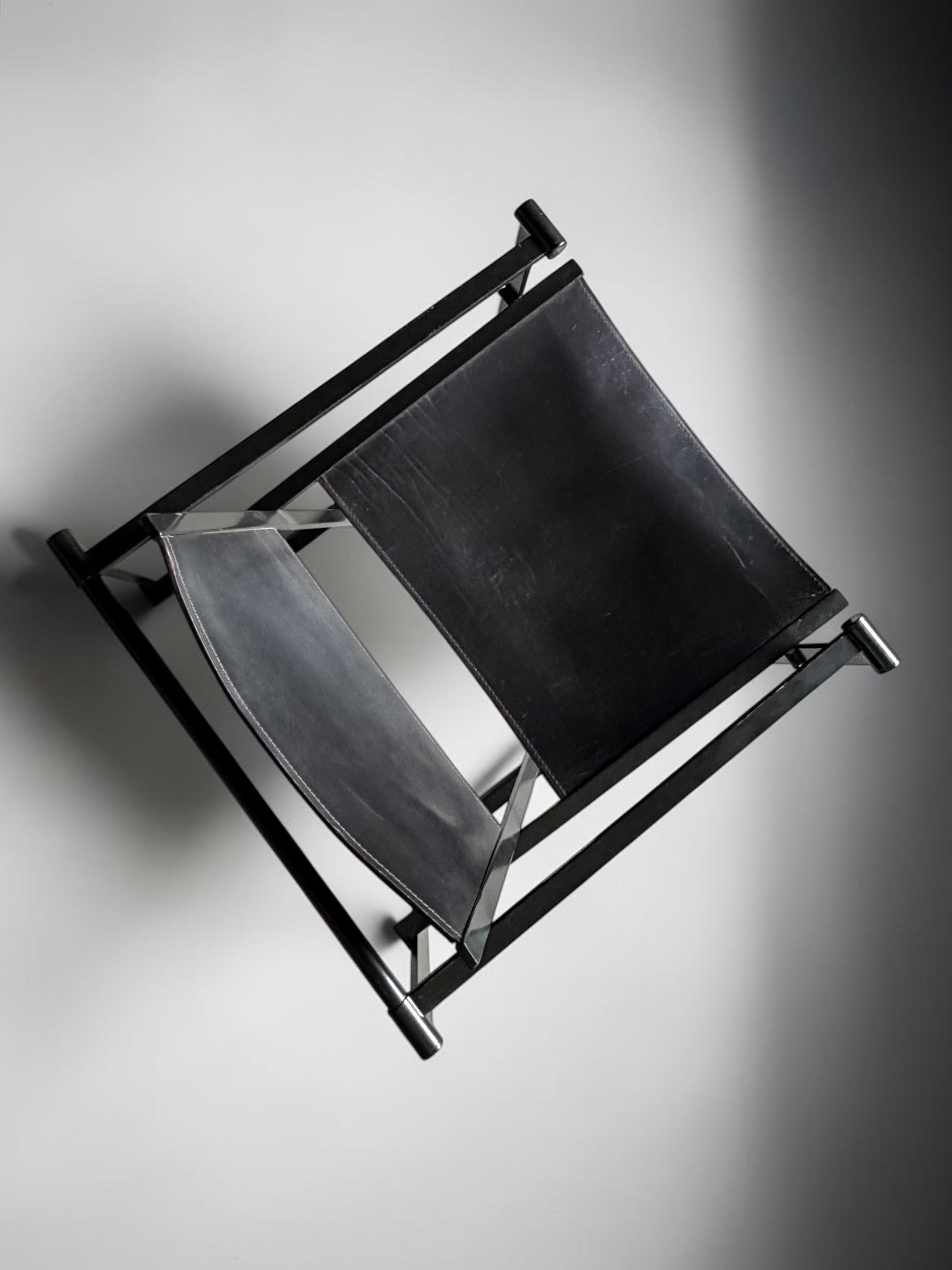 Steel and Leather FM62 Chair by Radboud Van Beekum for Pastoe, 1980s