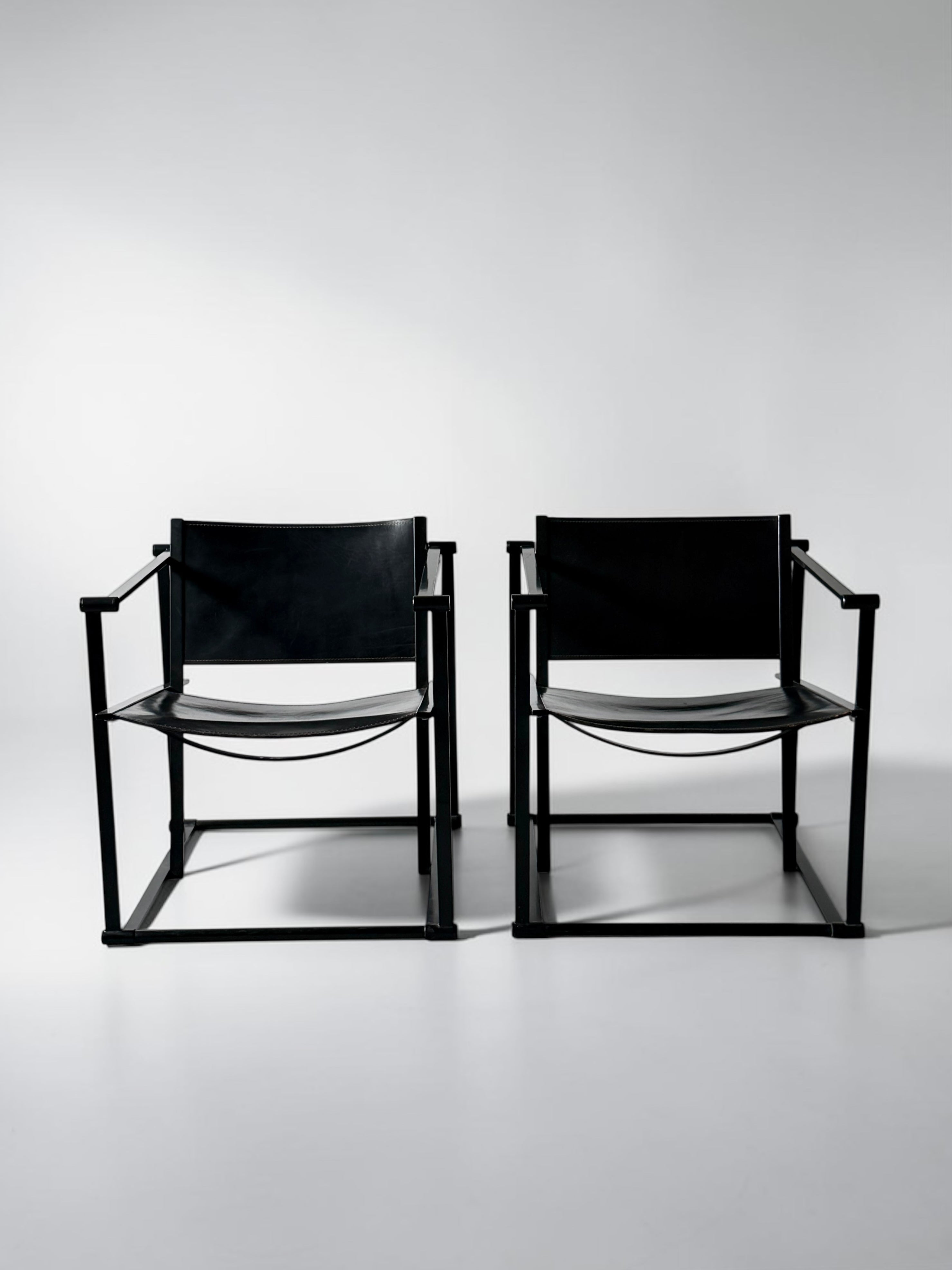 Steel and Leather FM62 Chair by Radboud Van Beekum for Pastoe, 1980s