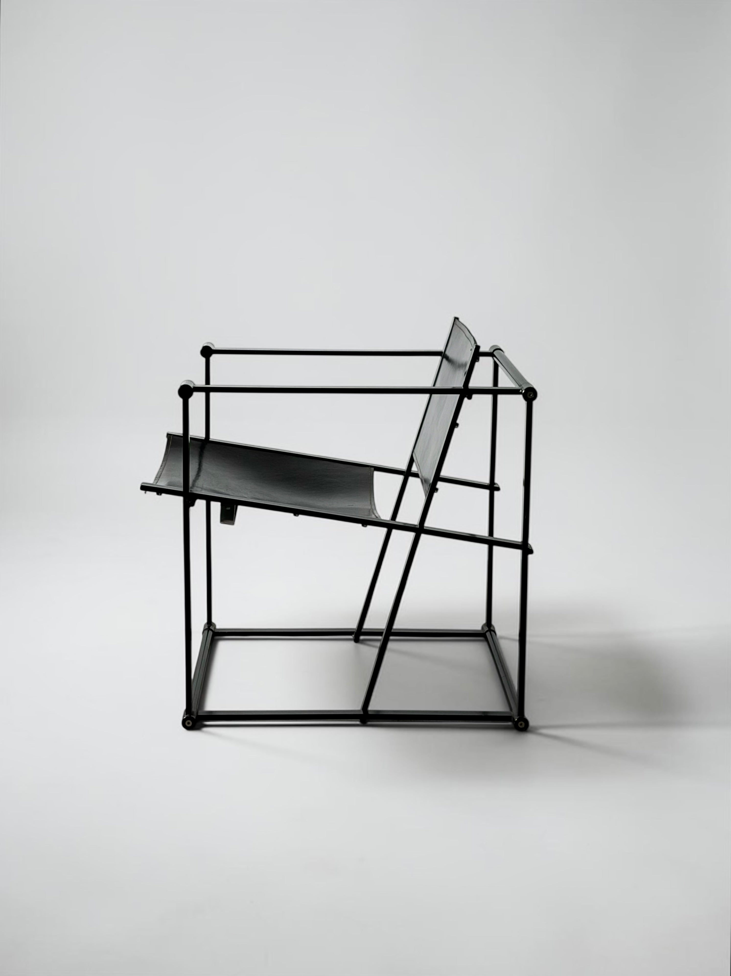 Steel and Leather FM62 Chair by Radboud Van Beekum for Pastoe, 1980s