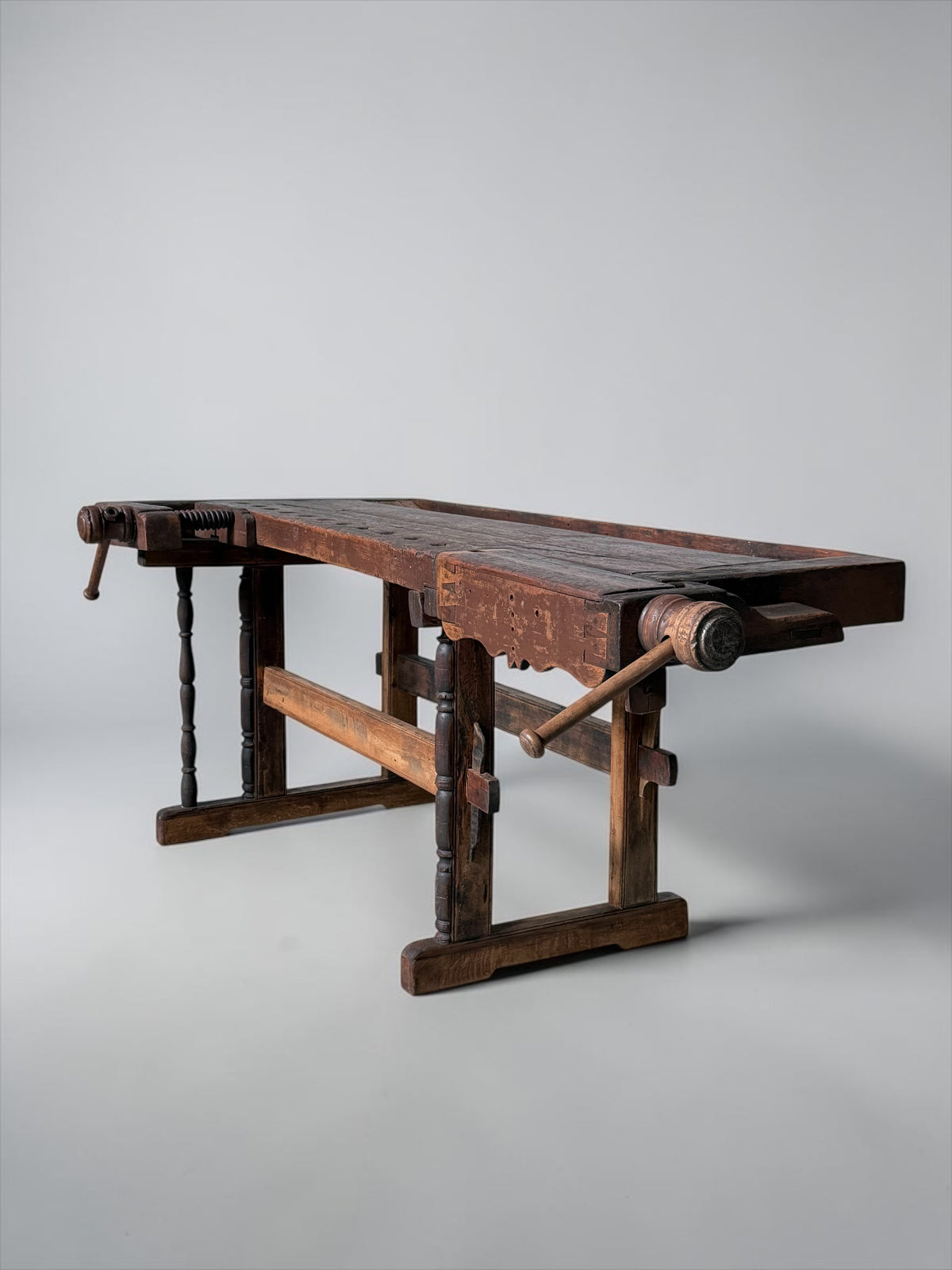 Carpenter’s Wooden Workbench with Original Patina, 1930s