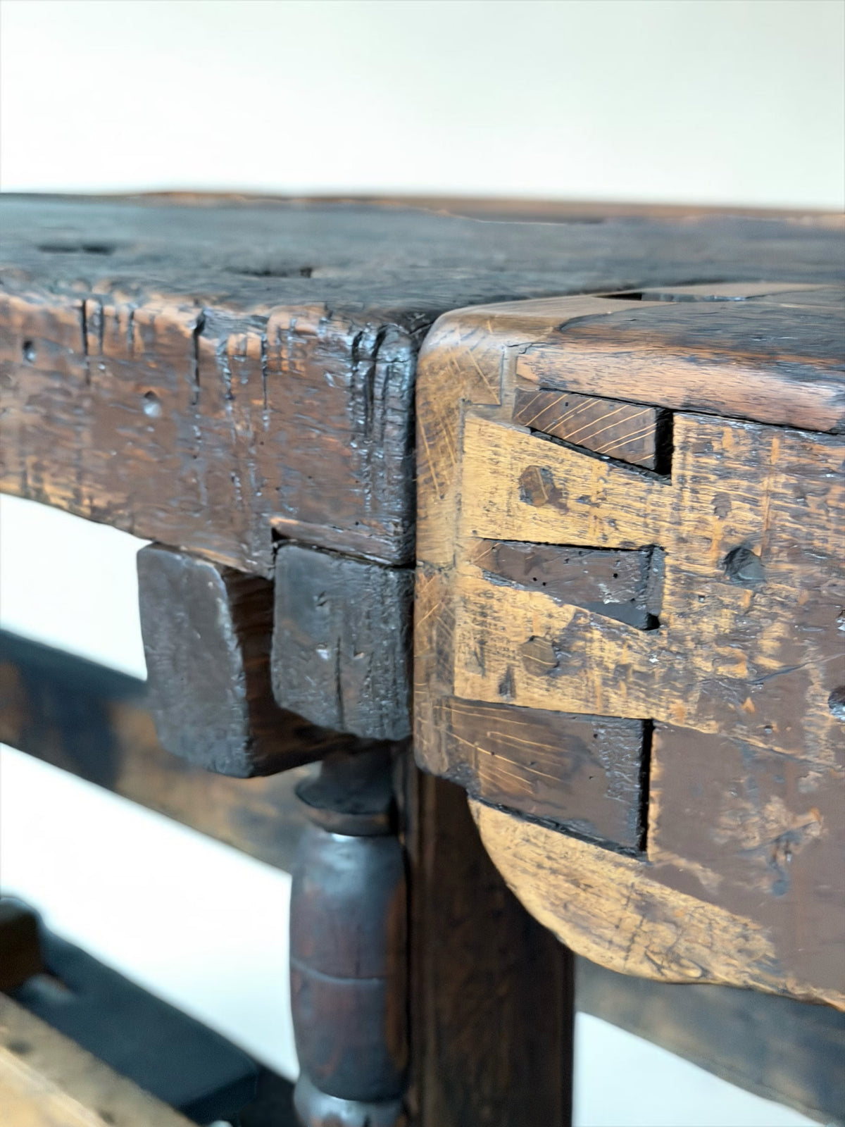 Carpenter’s Wooden Workbench with Original Patina, 1930s